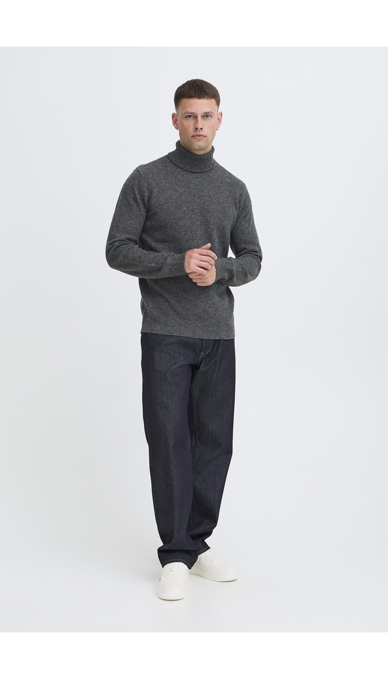 Grey Turtleneck Sweater BHBRANK BLEND - 1 | TOPS
