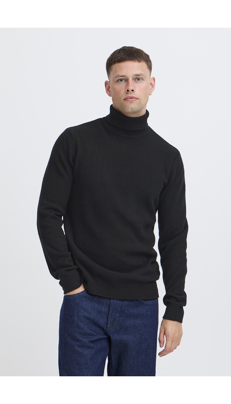 Suéter preto de gola alta mistura BHBRANK - 2 | TOPS