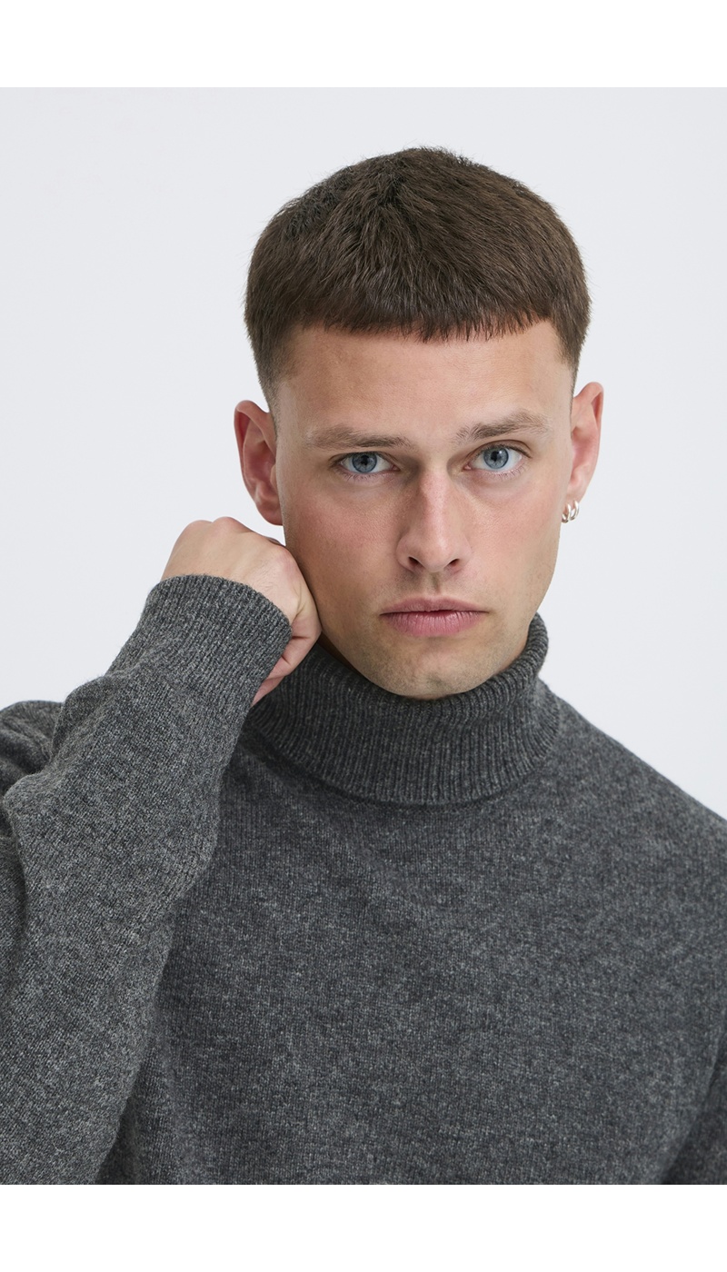 Maglione grigio a collo alto BHBRANK BLEND - 2 | TOP
