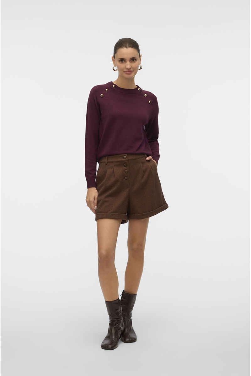 Short Bouton Marron VMHELOISE