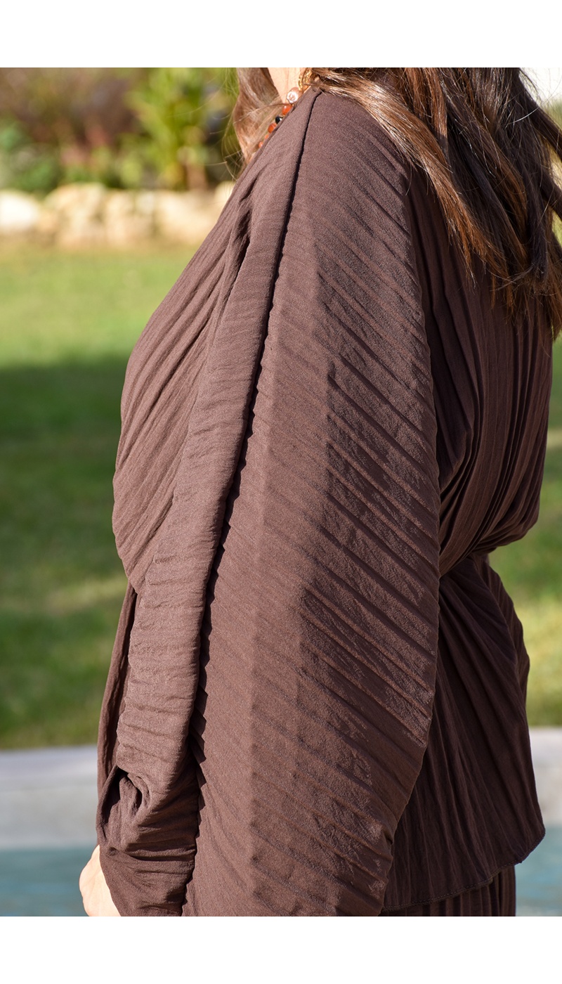 Ensemble Plissé Marron ALYA