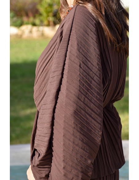 Ensemble Plissé Marron ALYA