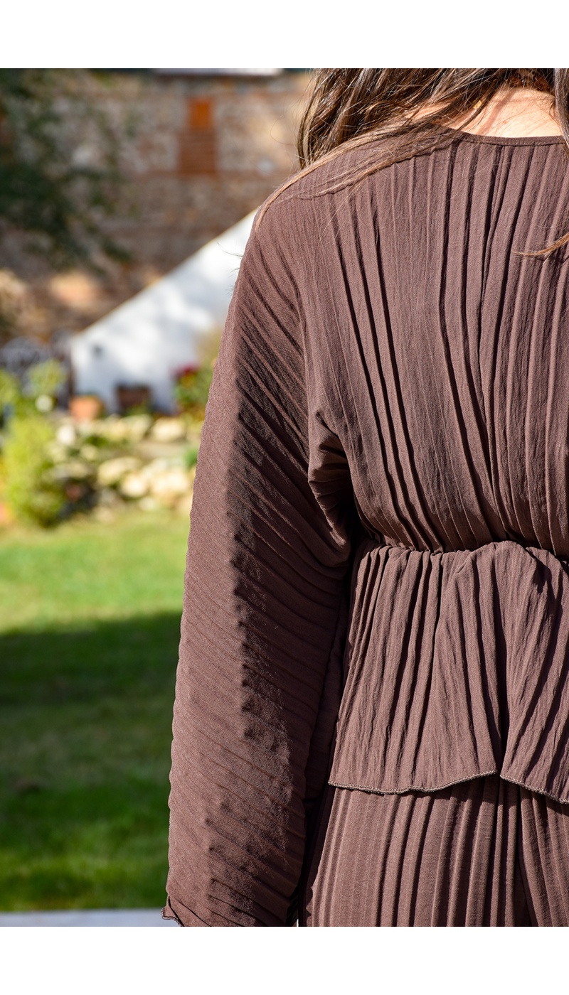 Ensemble Plissé Marron ALYA