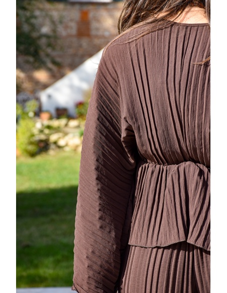 Ensemble Plissé Marron ALYA