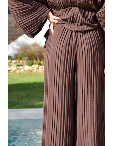 Ensemble Plissé Marron ALYA