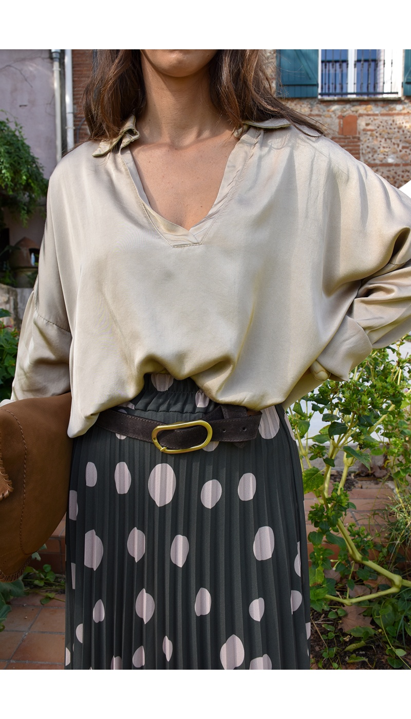 Haut Satiné Beige ELIA