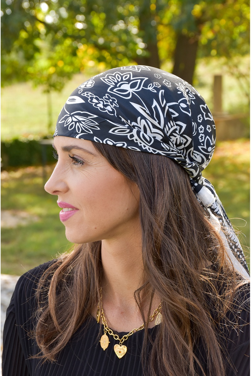 KESSLY BANDAN NOIR FOULARD