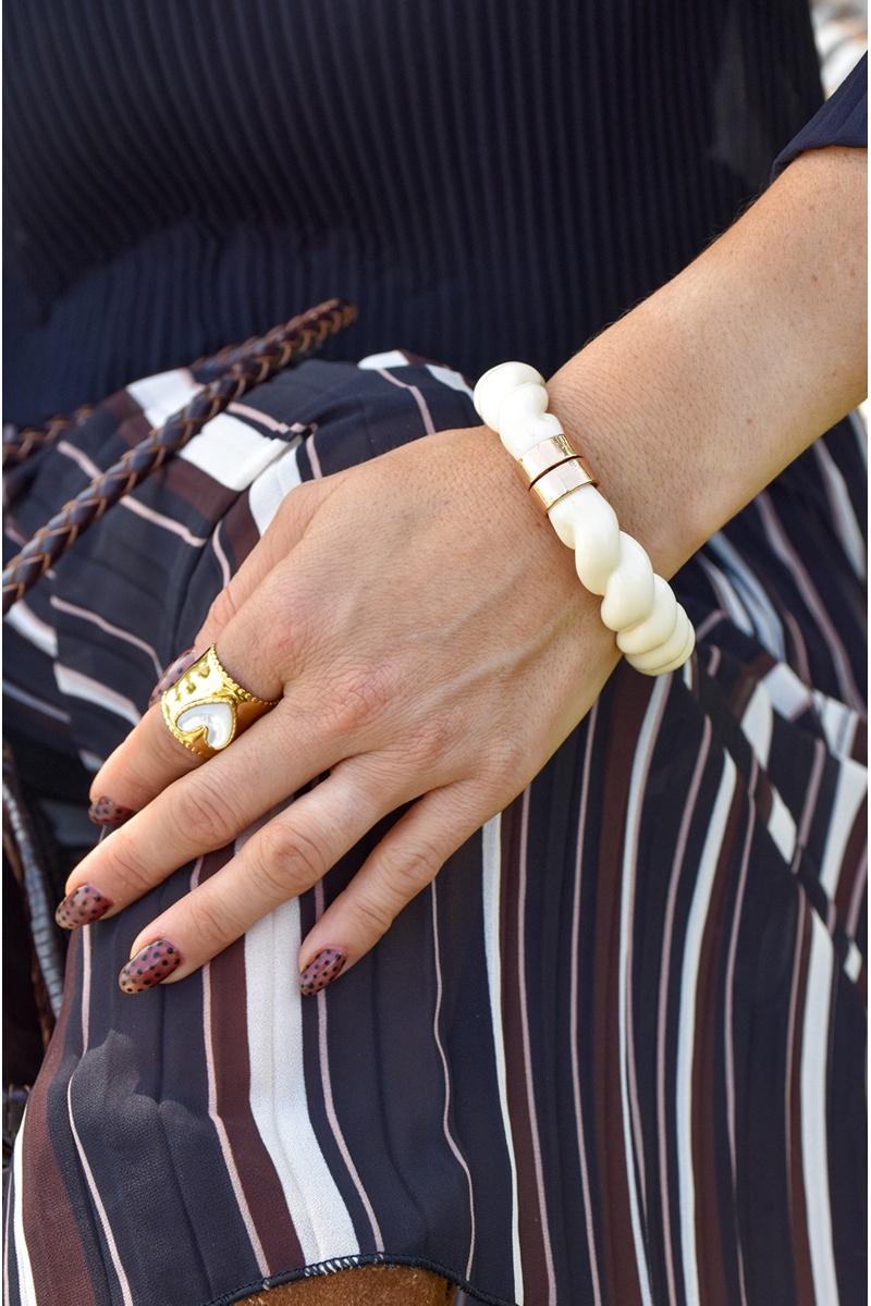 j'aime gemme - laura TORSAD ECRU BRACELETS