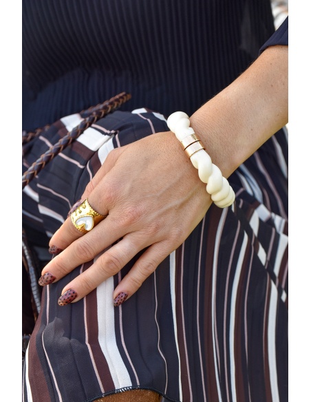 j'aime gemme - laura TORSAD ECRU BRACELETS