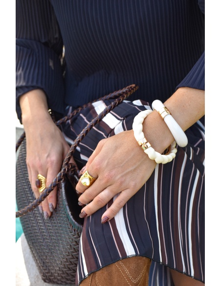 j'aime gemme - laura TORSAD ECRU BRACELETS