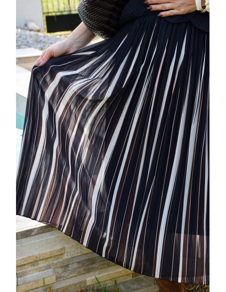 Robe Plissée Noire ANGELE