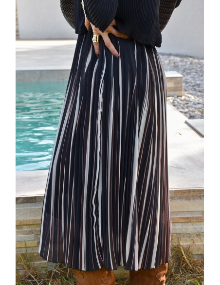 Robe Plissée Noire ANGELE