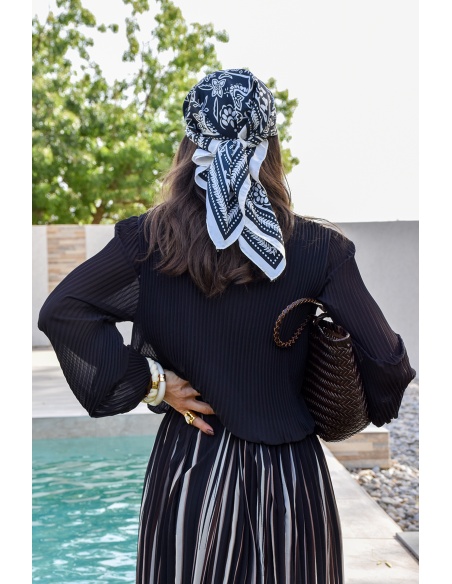 Robe Plissée Noire ANGELE