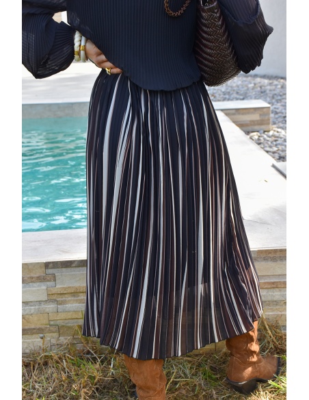 Robe Plissée Noire ANGELE