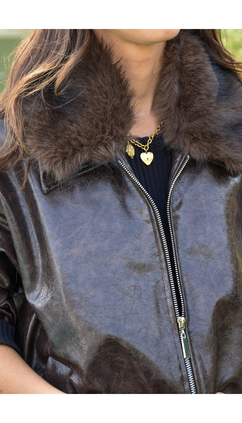 Veste Vernis Marron CATHY