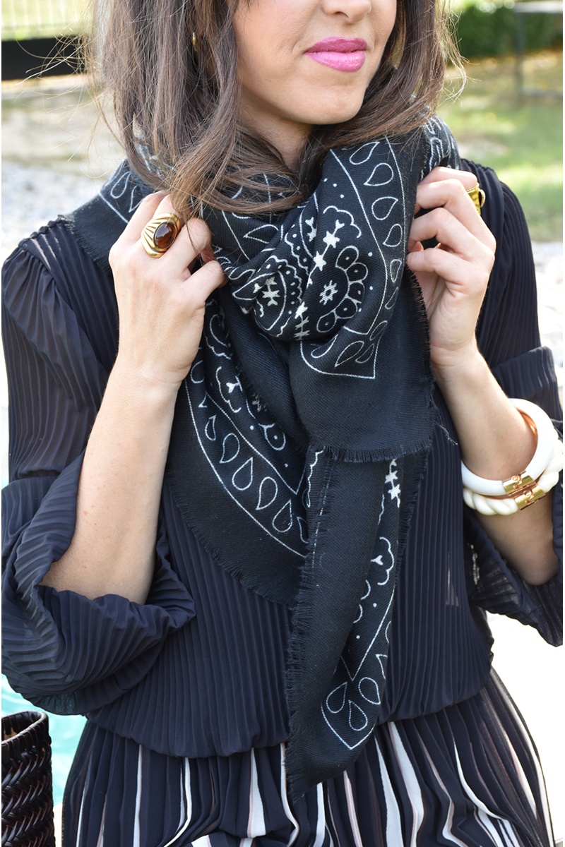 PRETTY MODE BANDAN NOIR FOULARD