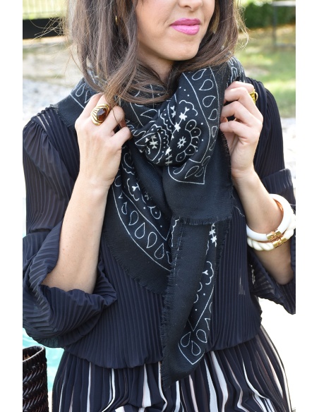 Foulard Bandana Noir AMBRE