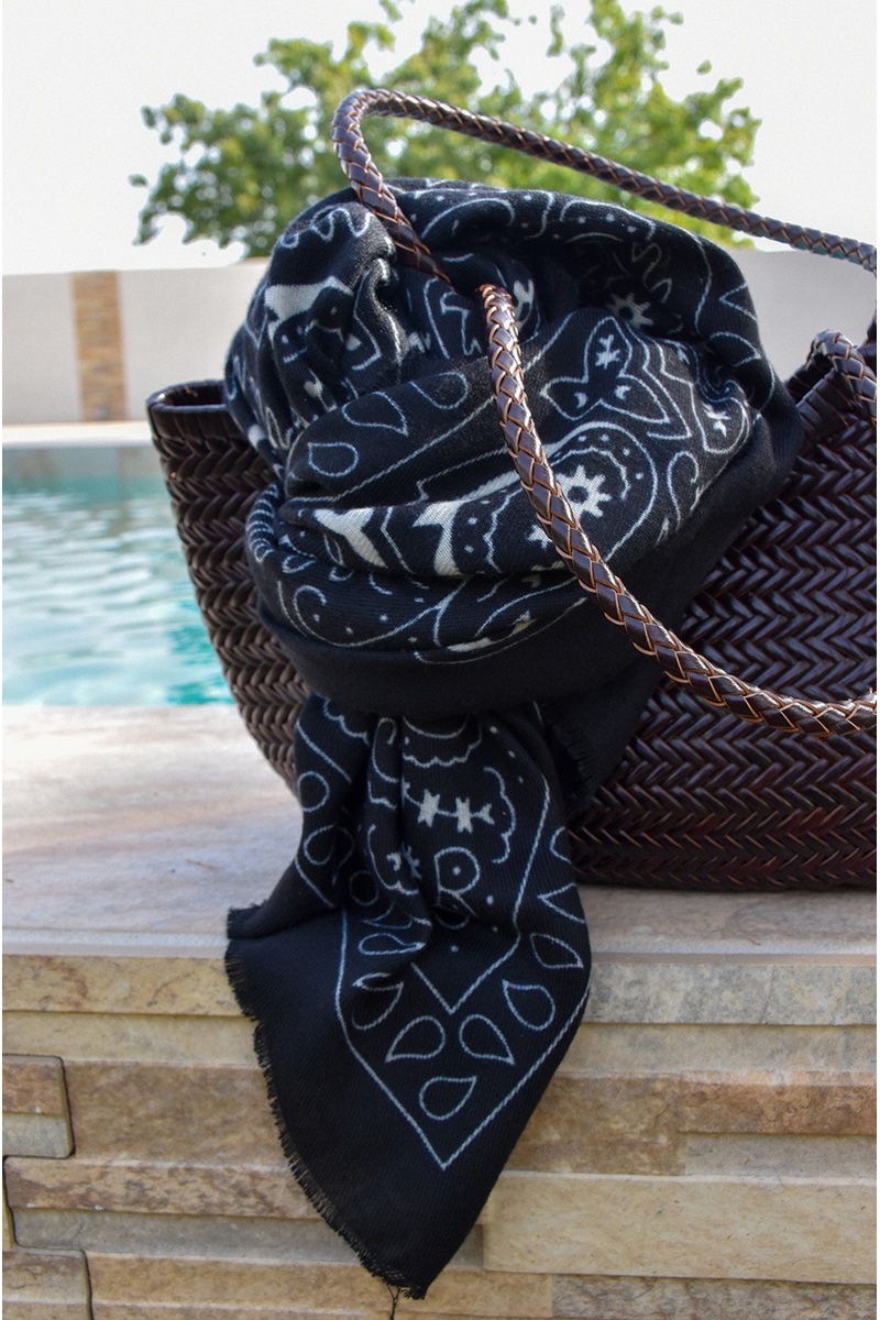 Foulard Bandana Noir AMBRE 2