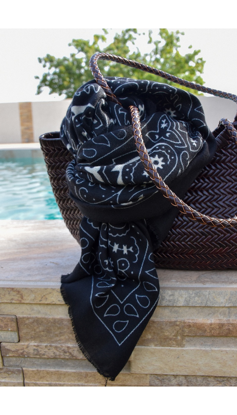 Foulard Bandana Noir AMBRE
