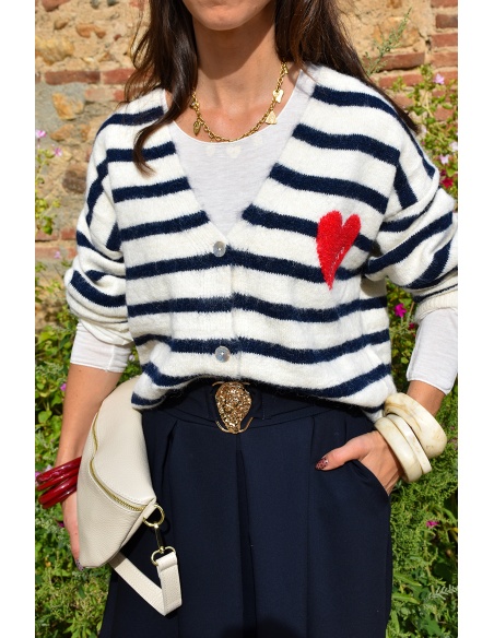 Gilet Maille Rayé LOUISON