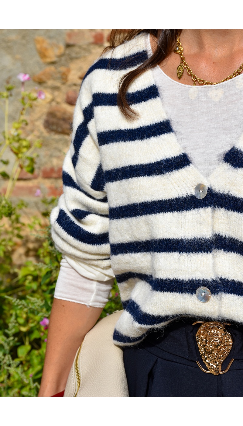 Gilet Maille Rayé LOUISON