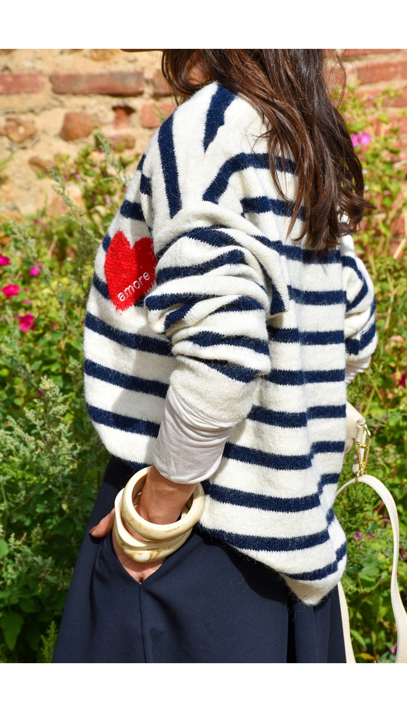 Gilet Maille Rayé LOUISON