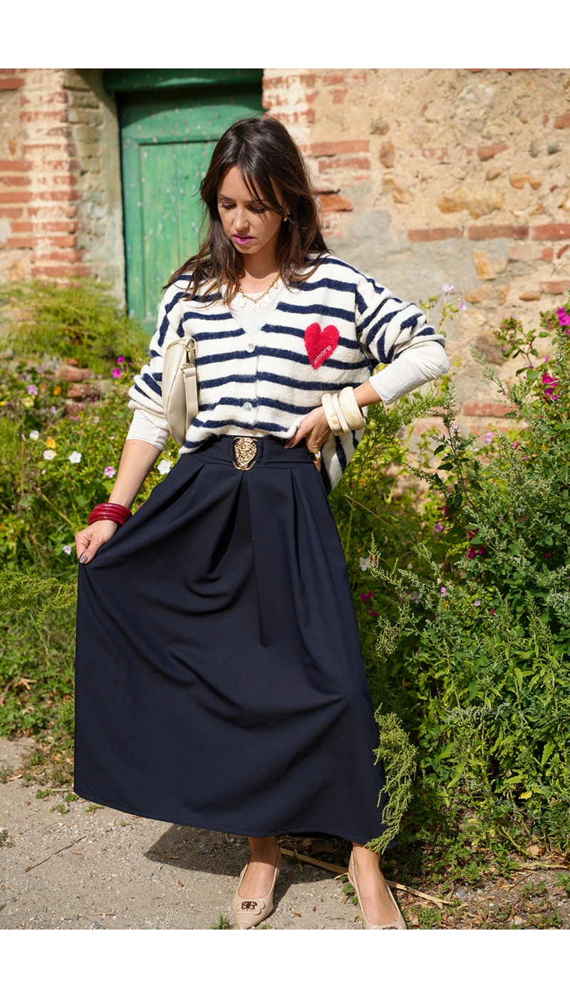 Jupe Longue Marine VEGA