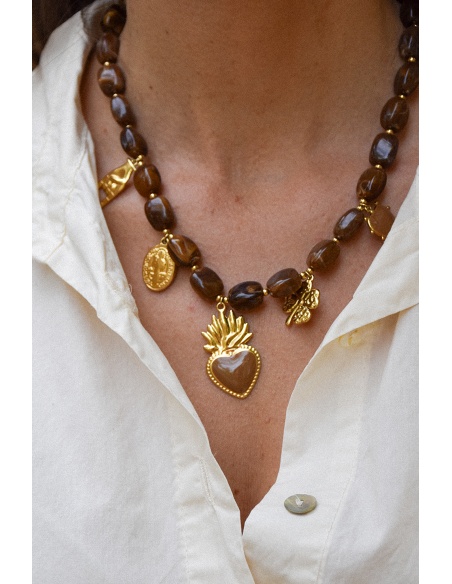 Collier Pampilles Marron MAYA