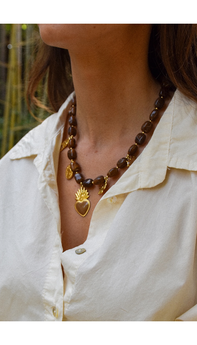 Collier Pampilles Marron MAYA