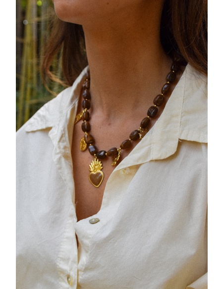 Collier Pampilles Marron MAYA
