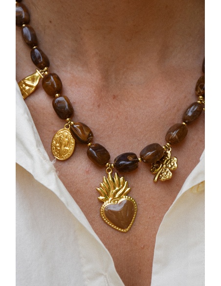 Collier Pampilles Marron MAYA
