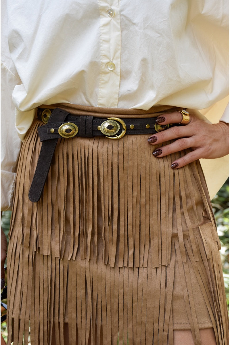 Ceinture Daim Chocolat ELENA