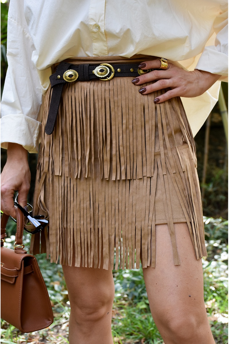 Jupe Frange Beige DAKOTA
