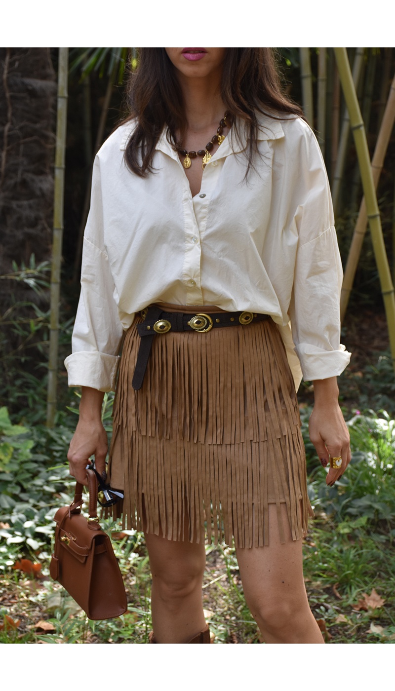 Jupe Frange Beige DAKOTA