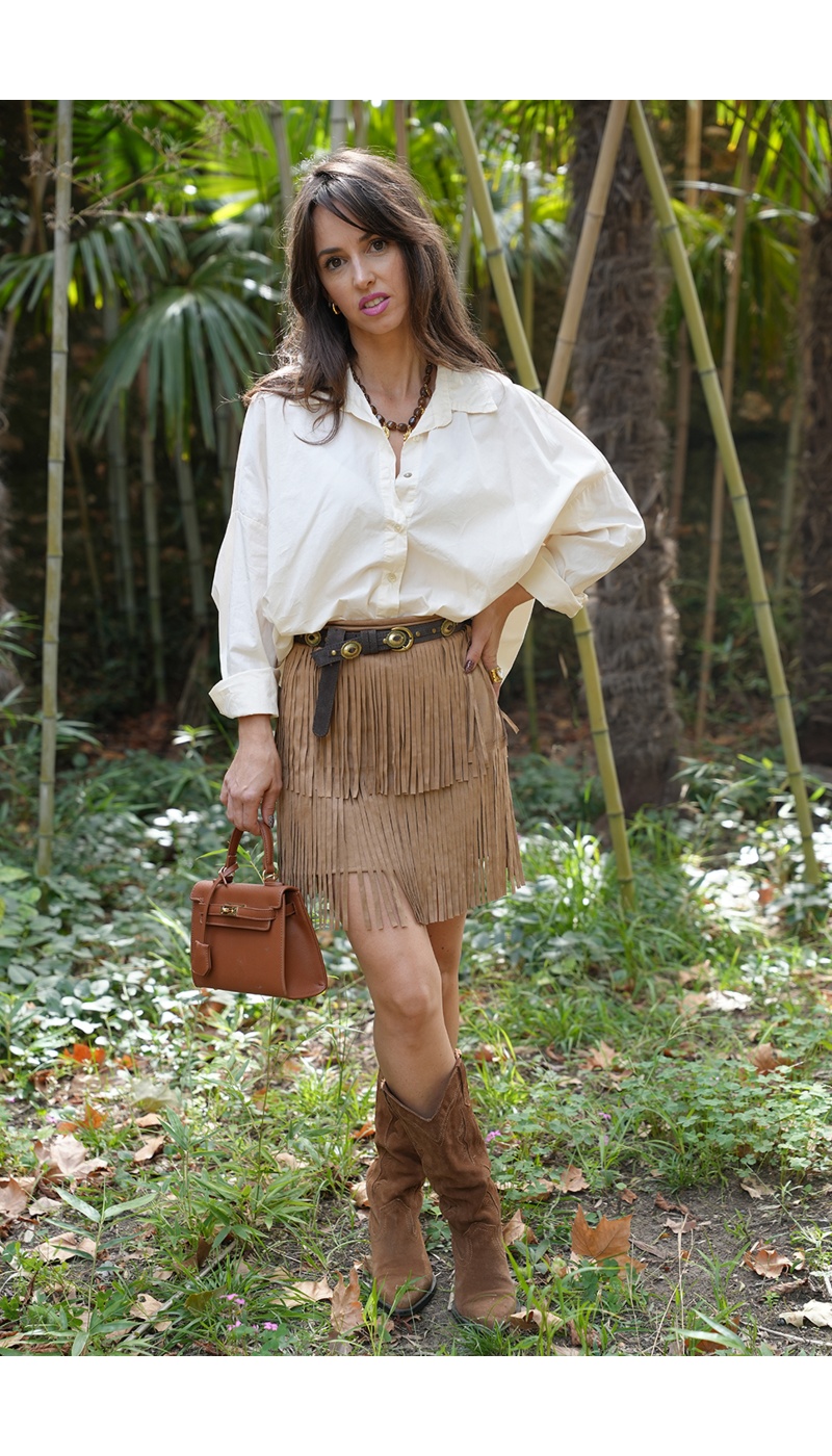 Jupe Frange Beige DAKOTA