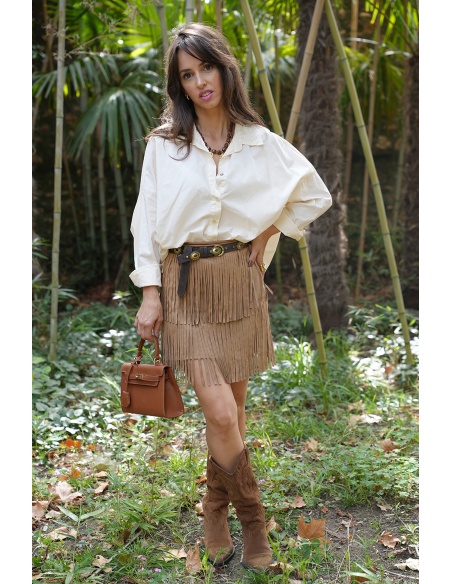 Jupe Frange Beige DAKOTA