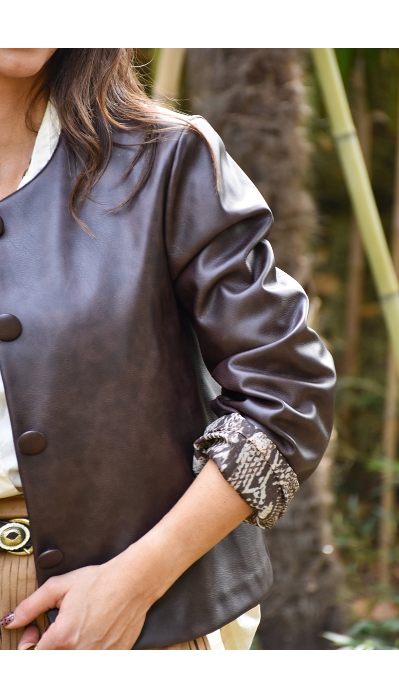 Veste Simili Marron STELLA