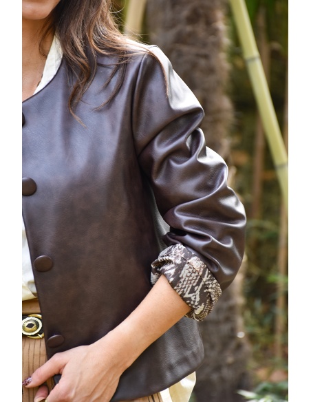 Veste Simili Marron STELLA