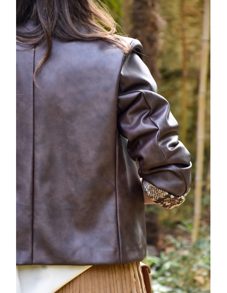 Veste Simili Marron STELLA