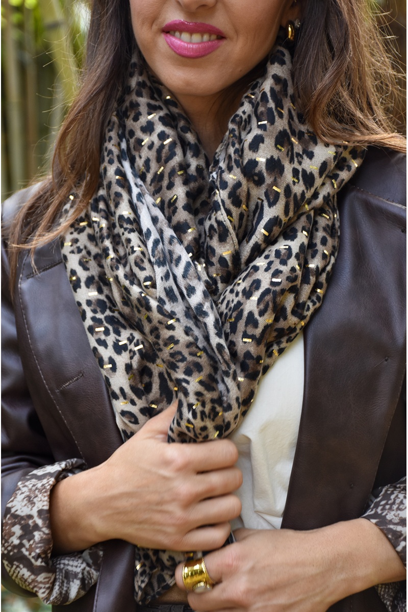 Foulard Léopard Doré SAONA