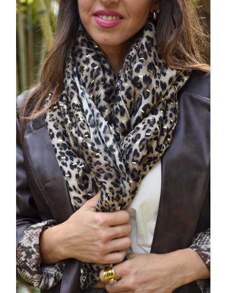 Foulard Léopard Doré SAONA