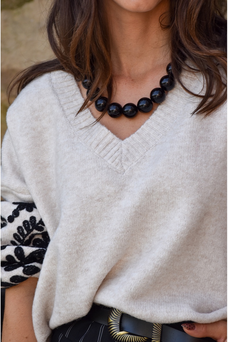 Collier Perle Noir CASSIE 2