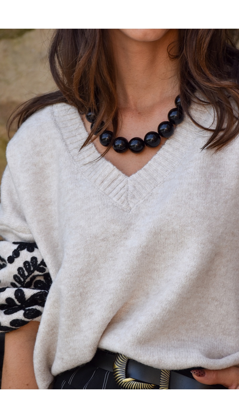 Collier Perle Noir CASSIE