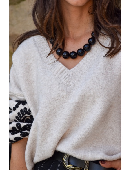 Collier Perle Noir CASSIE