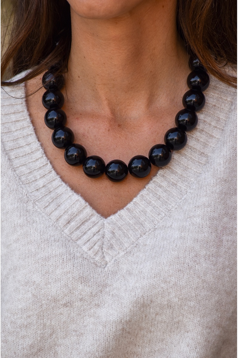 Collier Perle Noir CASSIE