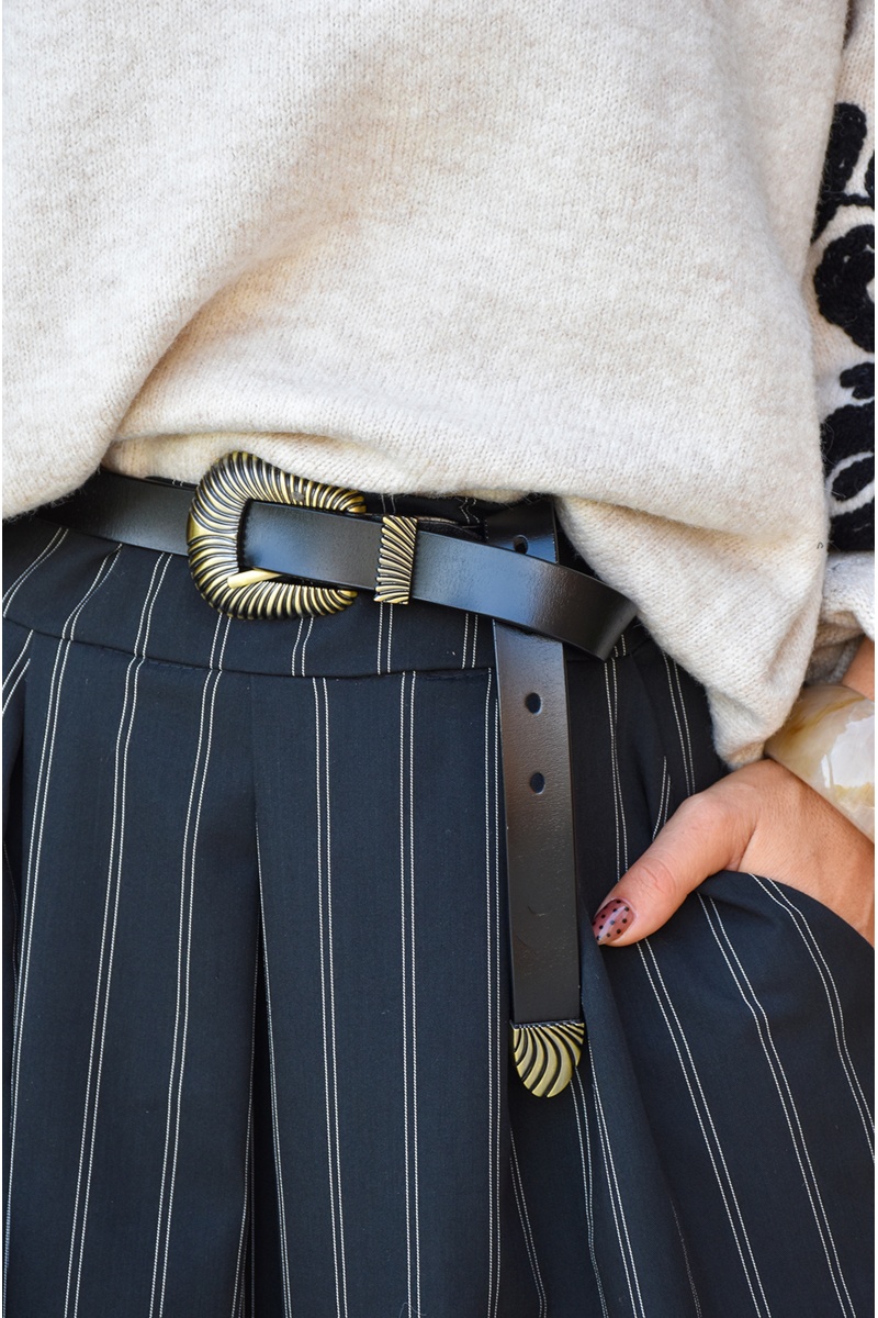 Ceinture Noir Dorée OLYMPE