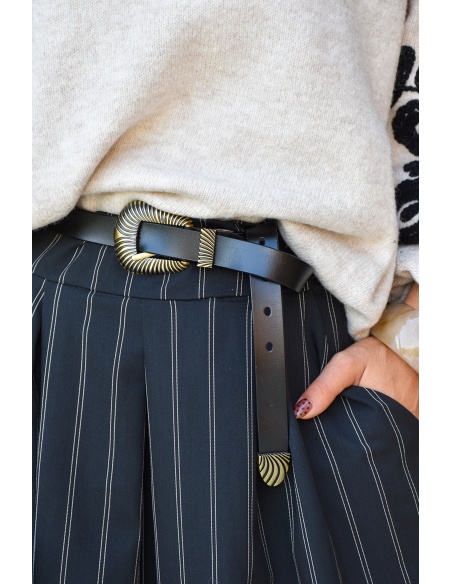 Ceinture Noir Dorée OLYMPE