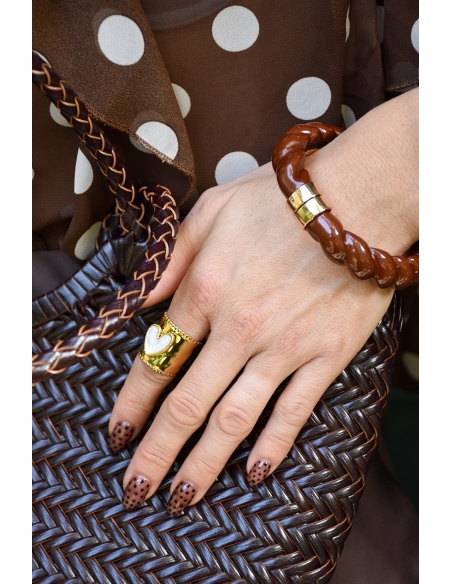 j'aime gemme - laura TORSAD MARRON BRACELETS