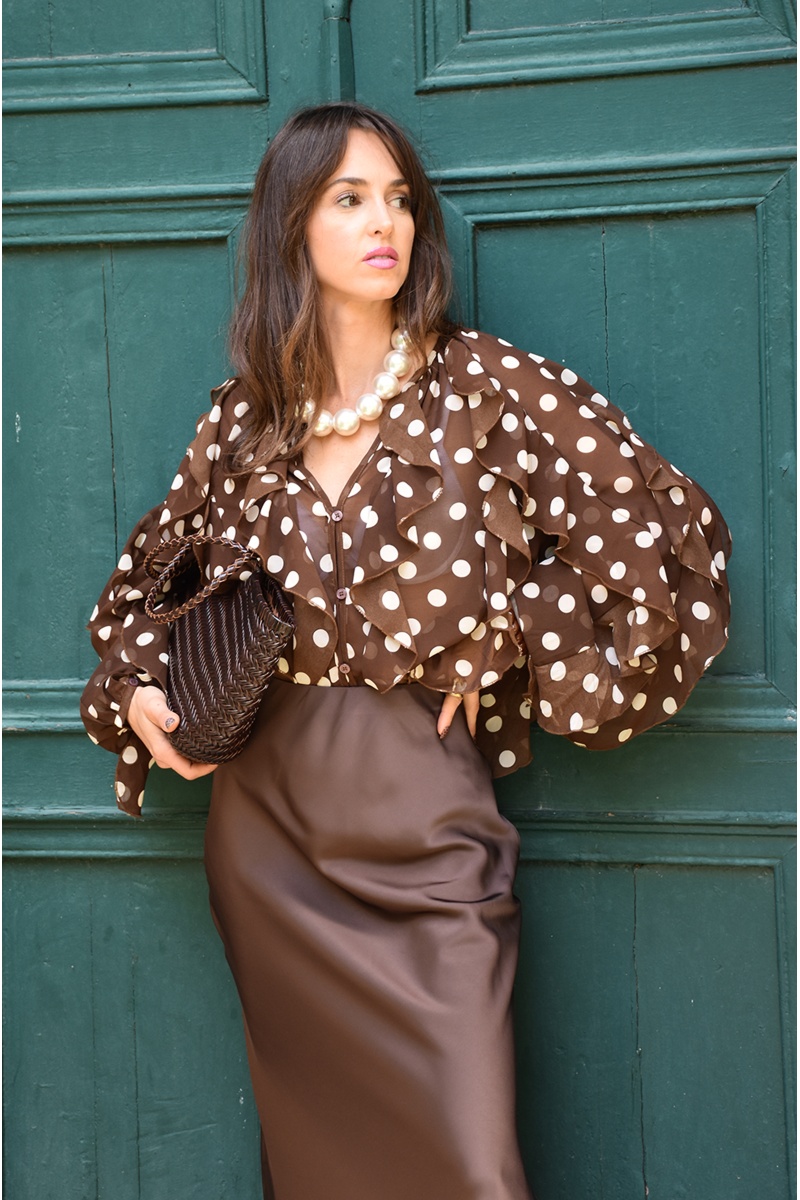 JS MILLENIUM POIS MARRON CHEMISIER