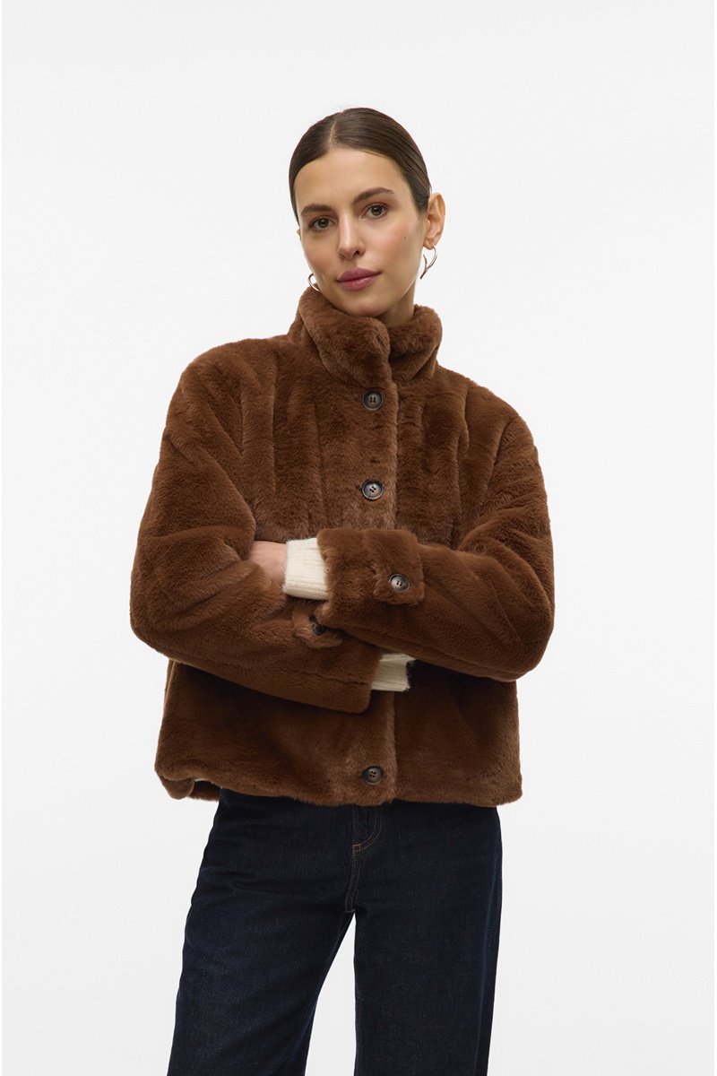 Veste Fausse Fourrure Marron VMSONJAEVA 2
